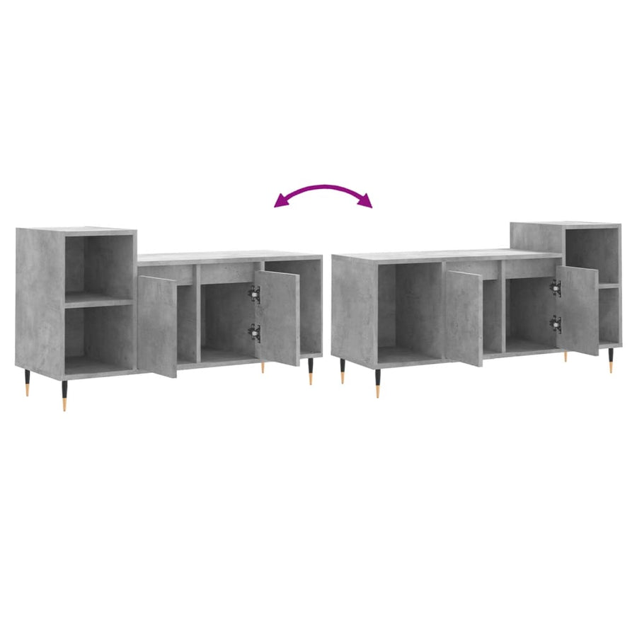Tv-Meubel 00X35X55 Cm Bewerkt Hout Betongrijs