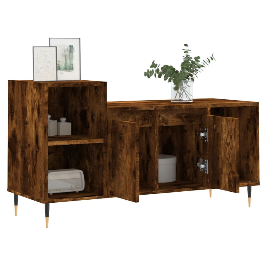 Tv-Meubel 00X35X55 Cm Bewerkt Hout Kleurig Gerookt eiken