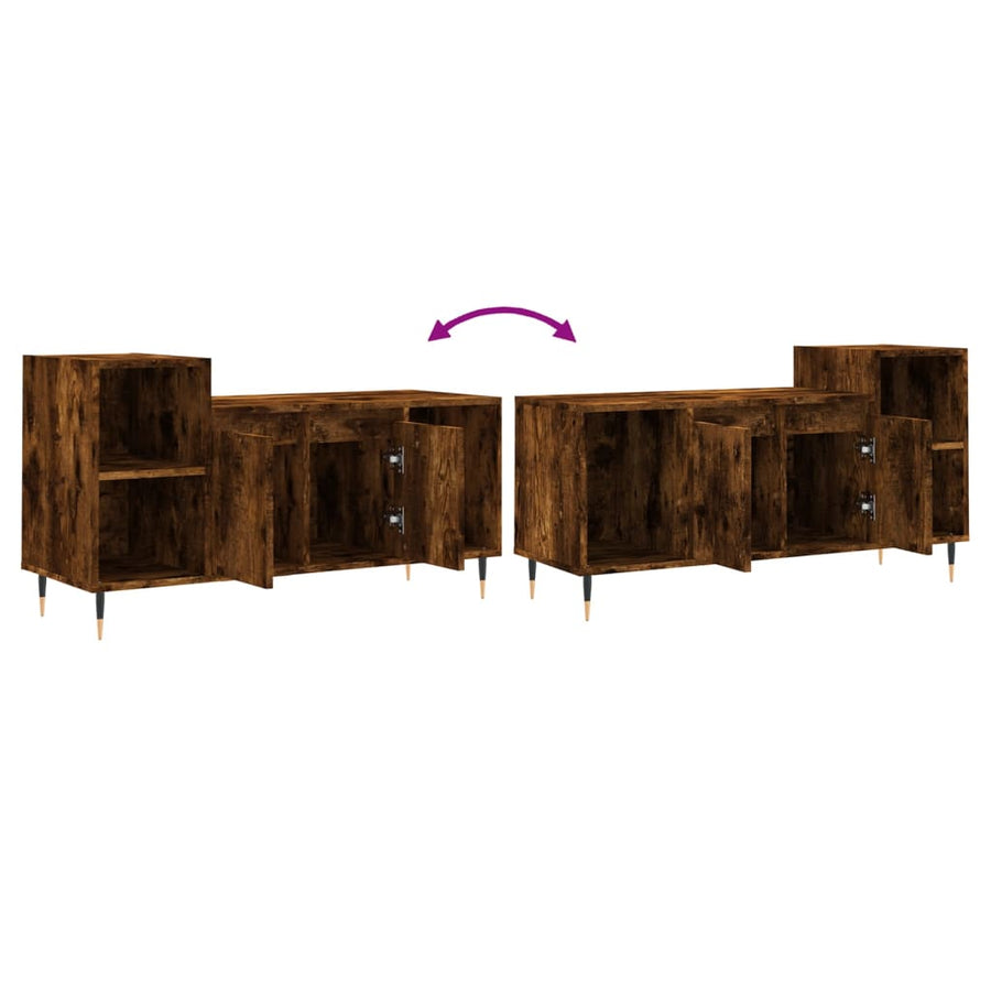 Tv-Meubel 00X35X55 Cm Bewerkt Hout Kleurig Gerookt eiken