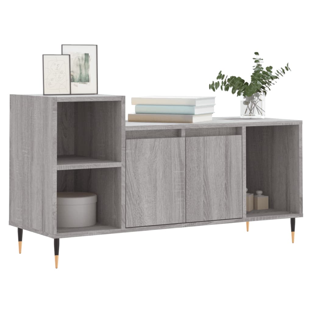 Tv-Meubel 00X35X55 Cm Bewerkt Hout Eikenkleurig Grijs sonoma