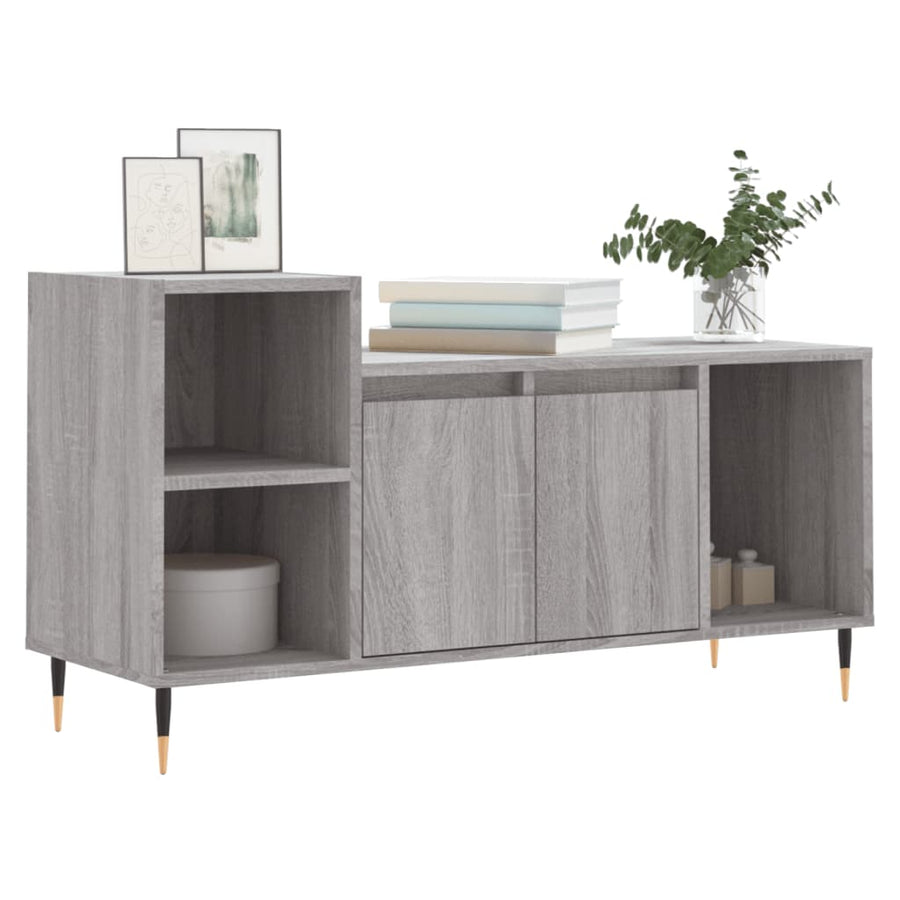 Tv-Meubel 00X35X55 Cm Bewerkt Hout Eikenkleurig Grijs sonoma