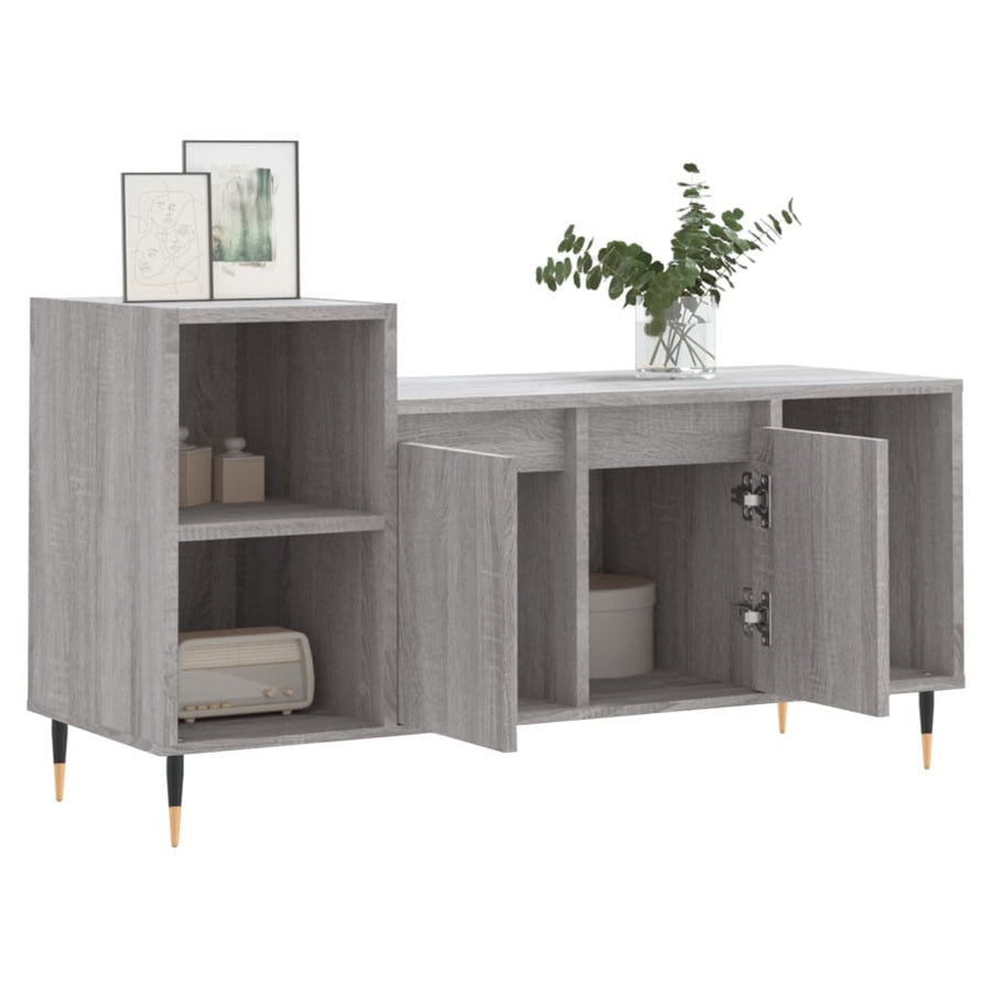 Tv-Meubel 00X35X55 Cm Bewerkt Hout Eikenkleurig Grijs sonoma