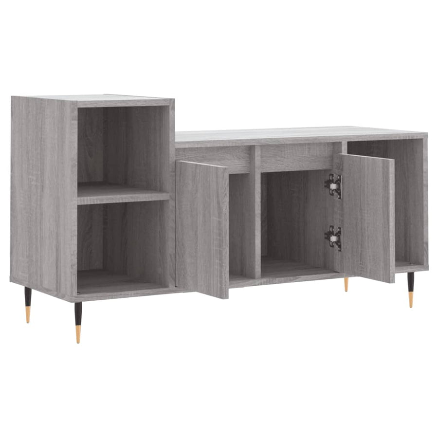 Tv-Meubel 00X35X55 Cm Bewerkt Hout Eikenkleurig Grijs sonoma