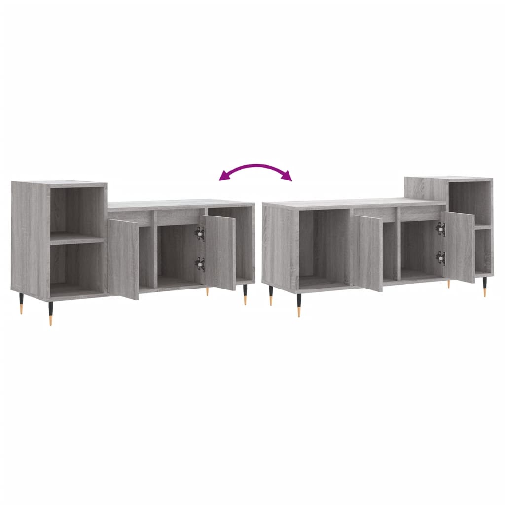 Tv-Meubel 00X35X55 Cm Bewerkt Hout Eikenkleurig Grijs sonoma