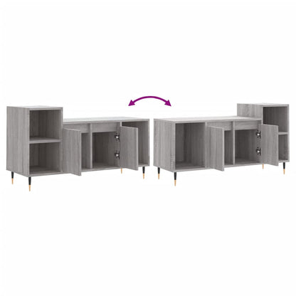 Tv-Meubel 00X35X55 Cm Bewerkt Hout Eikenkleurig Grijs sonoma