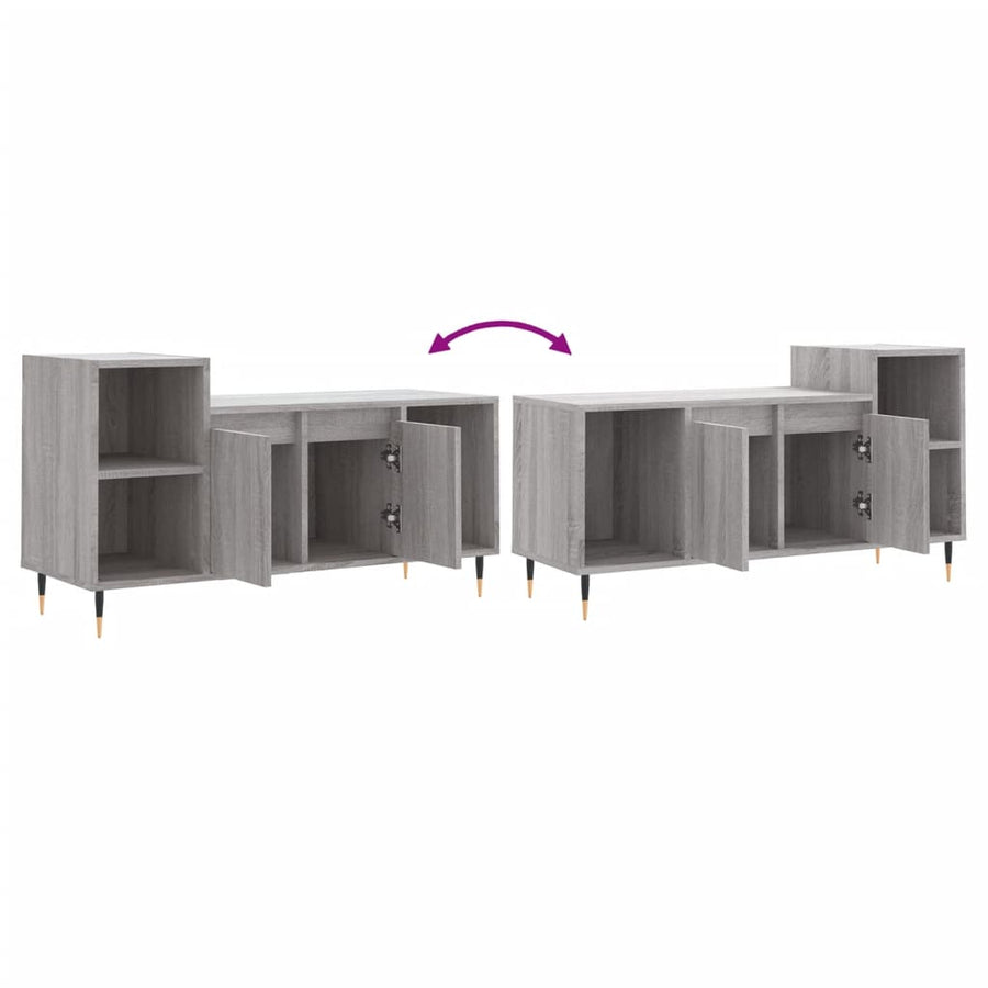 Tv-Meubel 00X35X55 Cm Bewerkt Hout Eikenkleurig Grijs sonoma