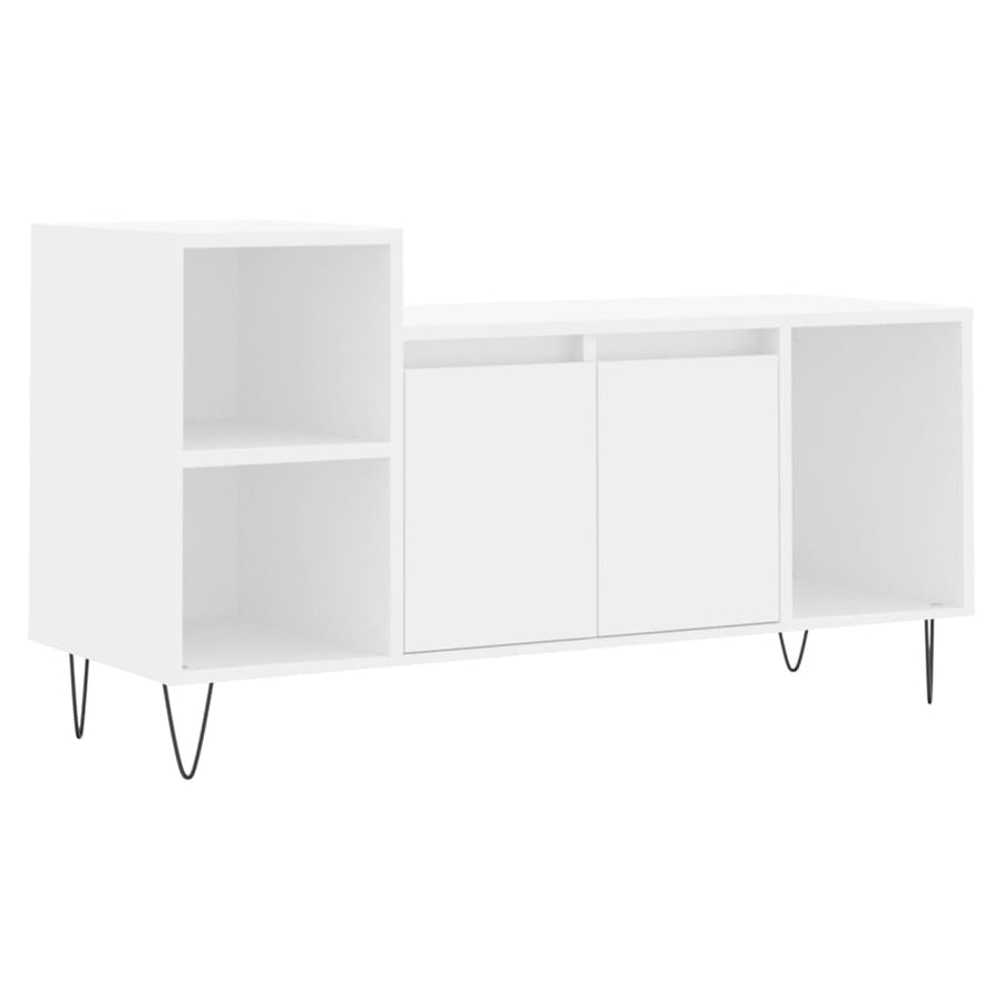 Tv-Meubel 00X35X55 Cm Bewerkt Hout Wit