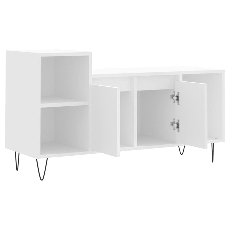 Tv-Meubel 00X35X55 Cm Bewerkt Hout Wit