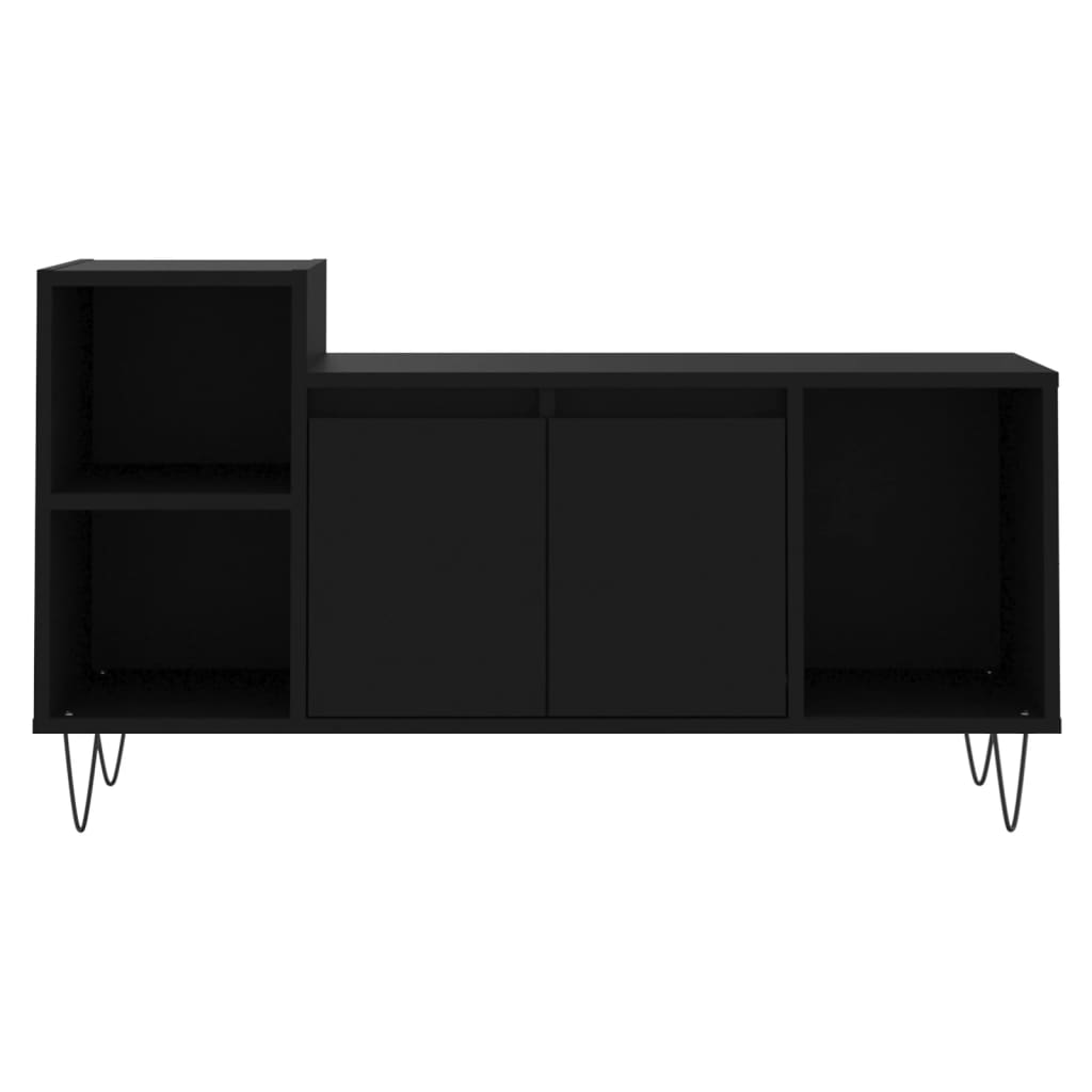 Tv-Meubel 100X35X55 Cm Bewerkt Hout Zwart