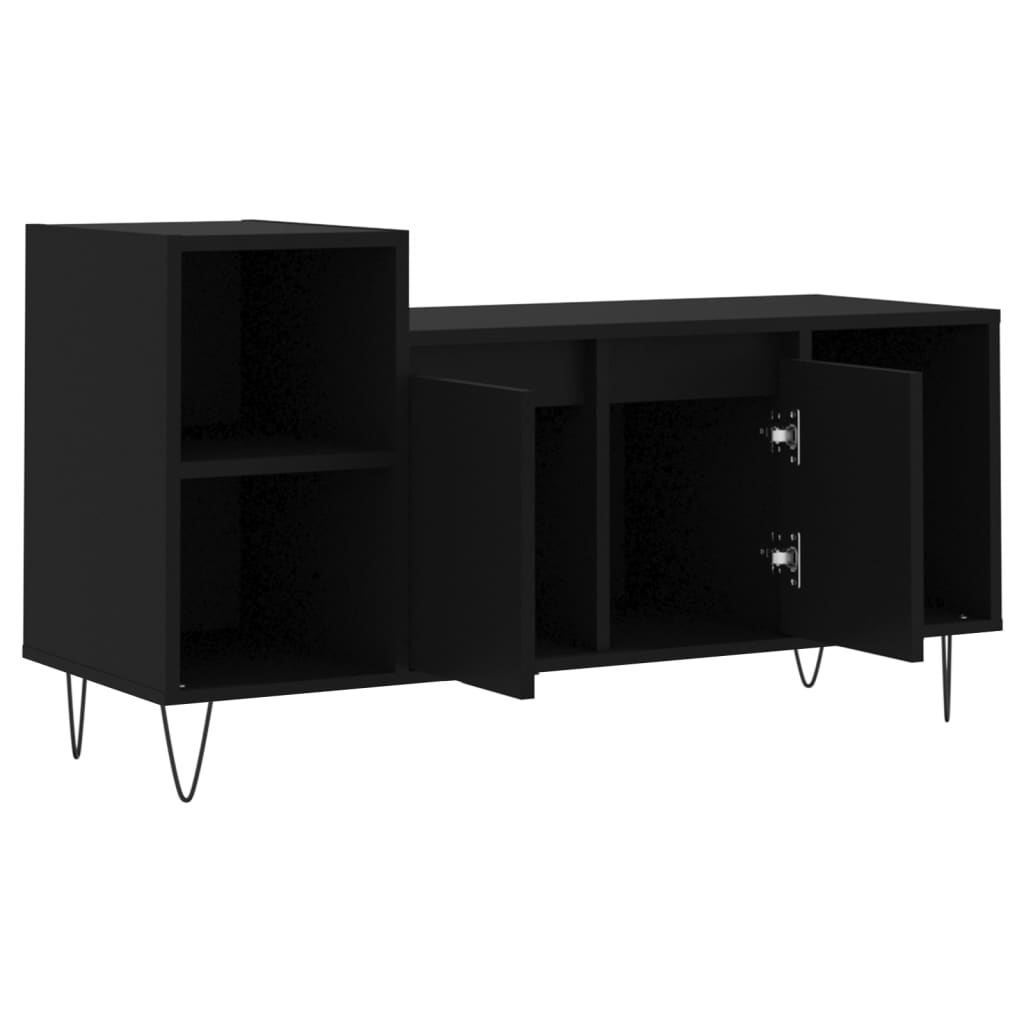 Tv-Meubel 100X35X55 Cm Bewerkt Hout Zwart