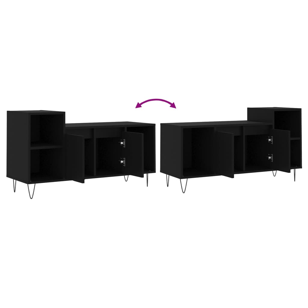 Tv-Meubel 100X35X55 Cm Bewerkt Hout Zwart