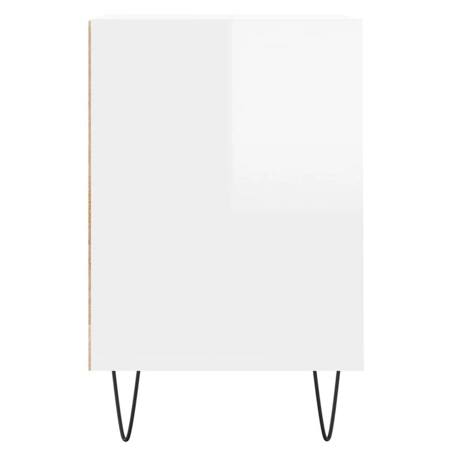 Tv-Meubel 00X35X55 Cm Bewerkt Hout Hoogglans wit