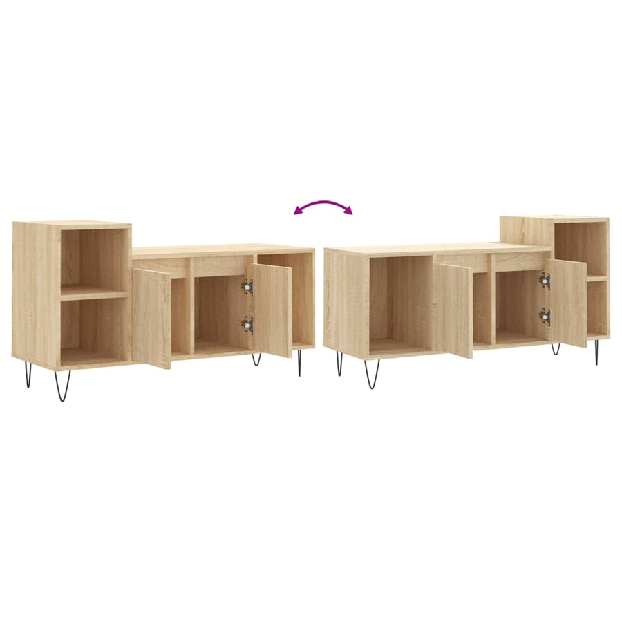 Tv-Meubel 00X35X55 Cm Bewerkt Hout Kleurig Sonoma eiken
