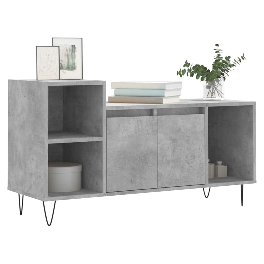 Tv-Meubel 00X35X55 Cm Bewerkt Hout Betongrijs