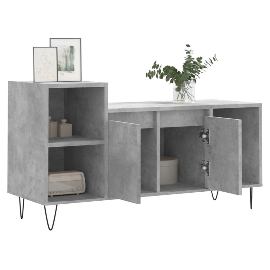 Tv-Meubel 00X35X55 Cm Bewerkt Hout Betongrijs
