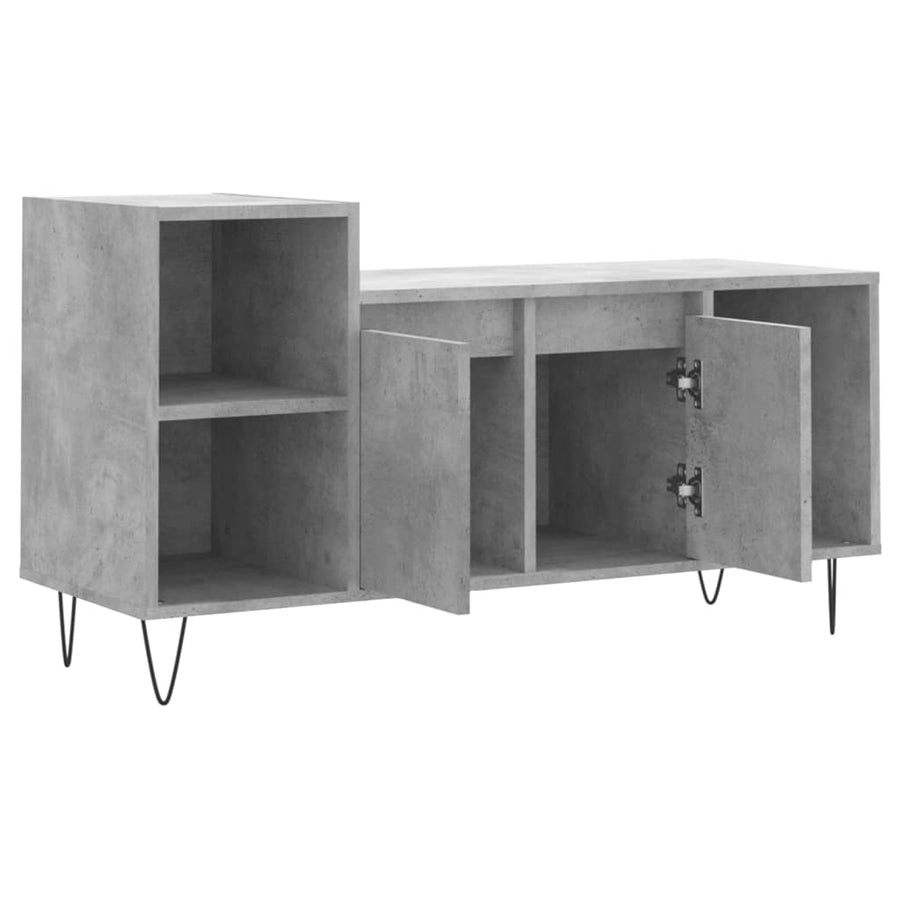 Tv-Meubel 00X35X55 Cm Bewerkt Hout Betongrijs