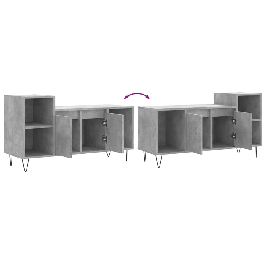 Tv-Meubel 00X35X55 Cm Bewerkt Hout Betongrijs