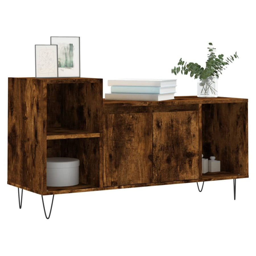 Tv-Meubel 00X35X55 Cm Bewerkt Hout Kleurig Gerookt eiken
