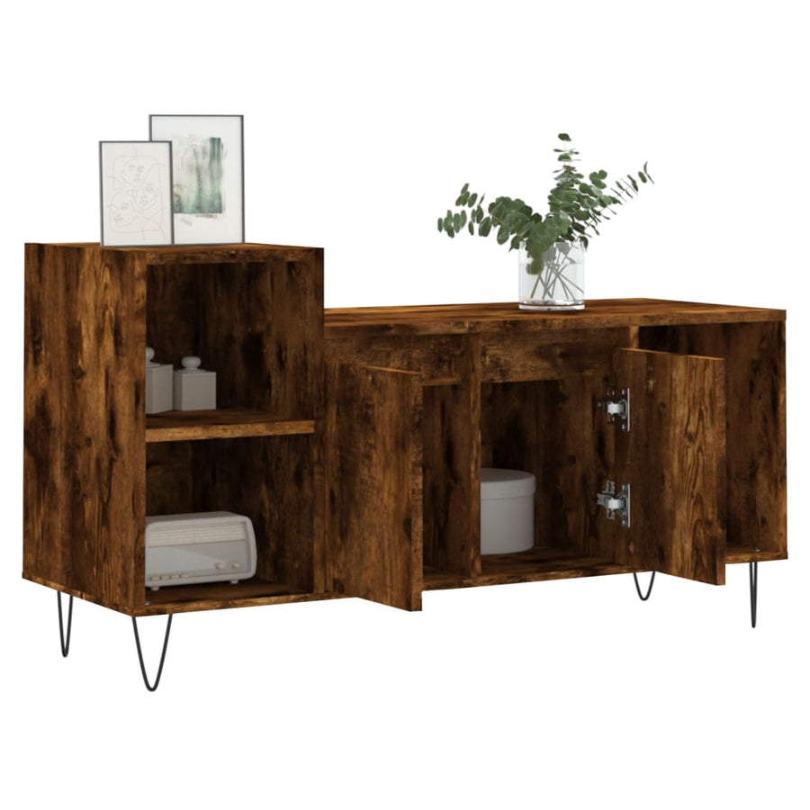 Tv-Meubel 00X35X55 Cm Bewerkt Hout Kleurig Gerookt eiken