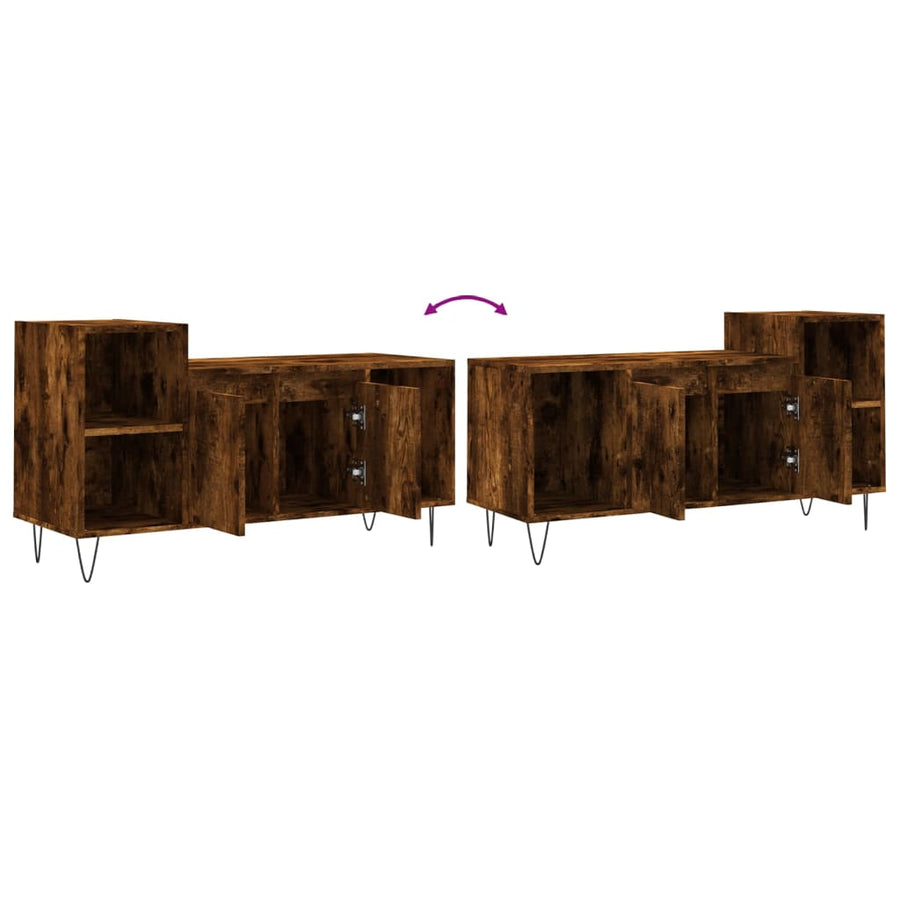 Tv-Meubel 00X35X55 Cm Bewerkt Hout Kleurig Gerookt eiken