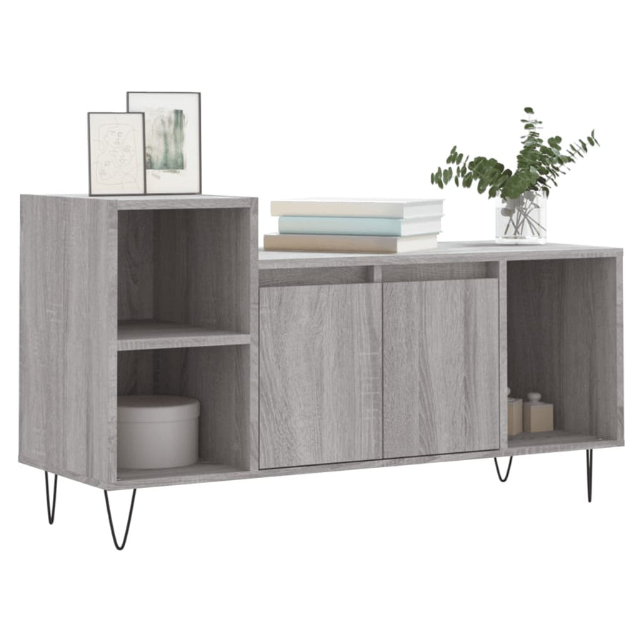 Tv-Meubel 00X35X55 Cm Bewerkt Hout Eikenkleurig Grijs sonoma