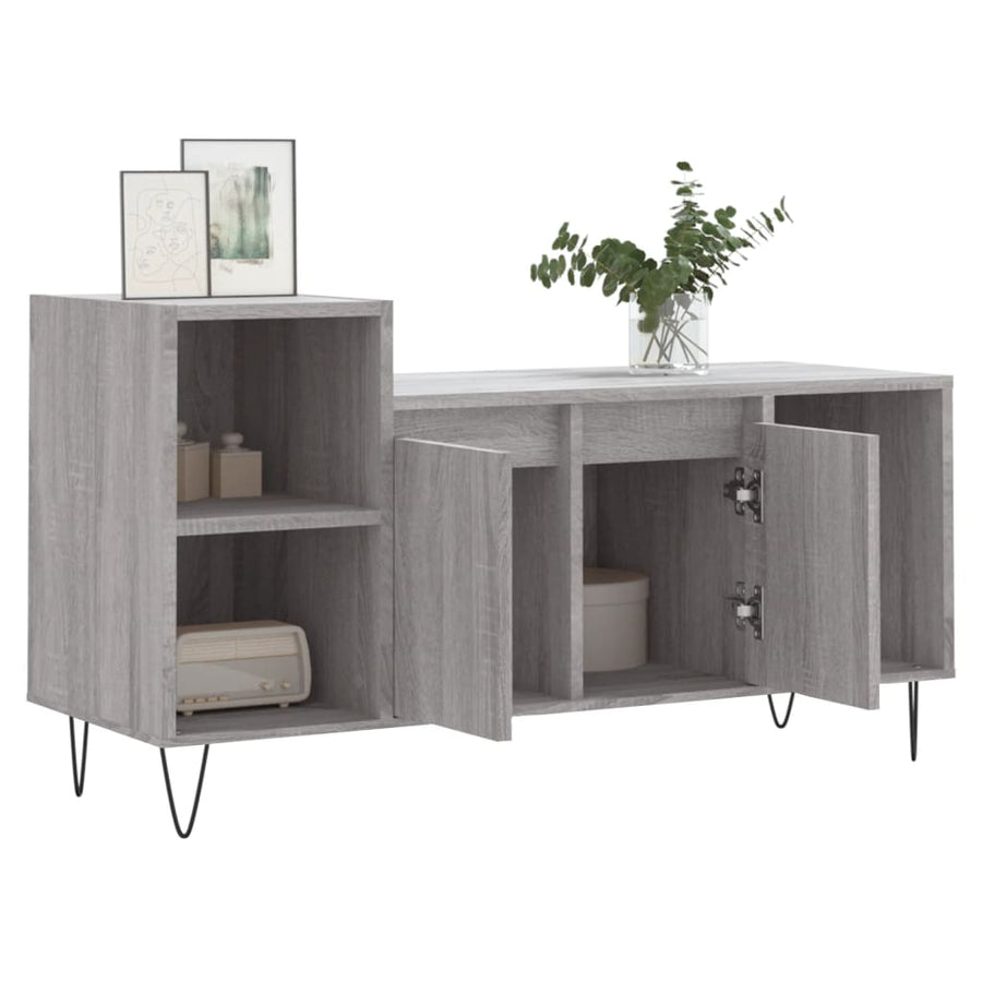Tv-Meubel 00X35X55 Cm Bewerkt Hout Eikenkleurig Grijs sonoma