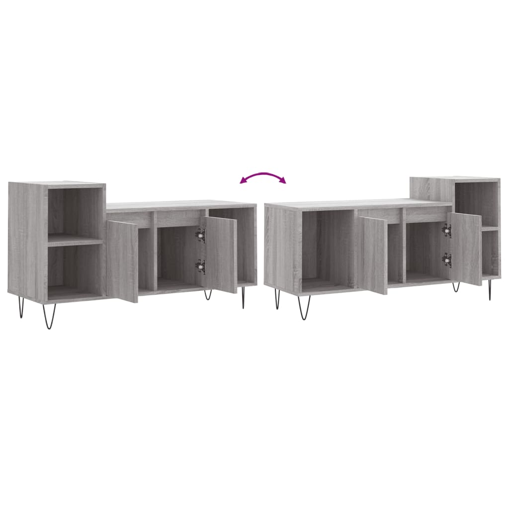Tv-Meubel 00X35X55 Cm Bewerkt Hout Eikenkleurig Grijs sonoma