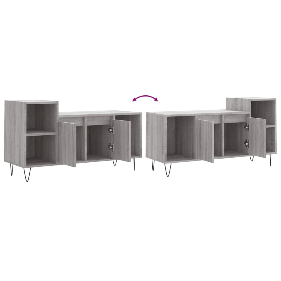Tv-Meubel 00X35X55 Cm Bewerkt Hout Eikenkleurig Grijs sonoma