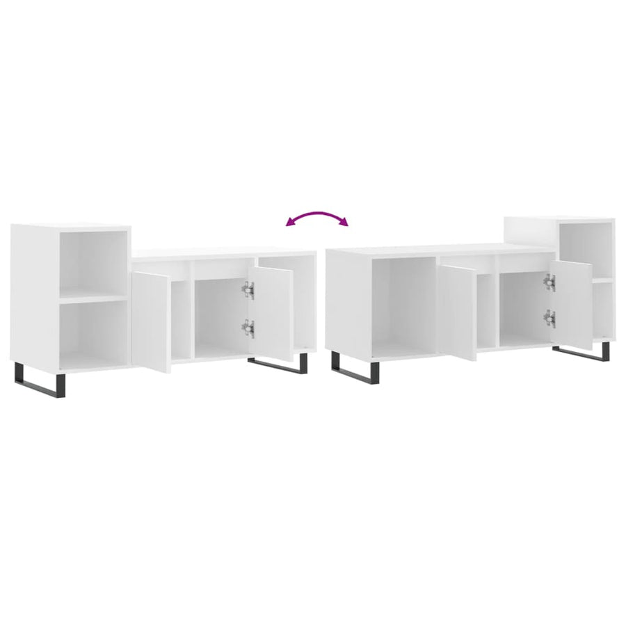 Tv-Meubel 00X35X55 Cm Bewerkt Hout Wit