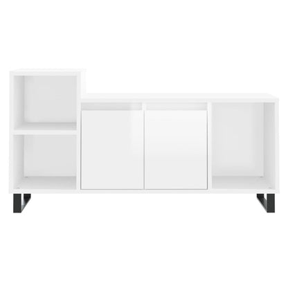 Tv-Meubel 00X35X55 Cm Bewerkt Hout Hoogglans wit