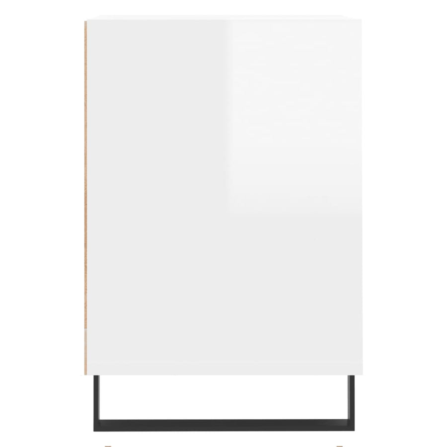 Tv-Meubel 00X35X55 Cm Bewerkt Hout Hoogglans wit