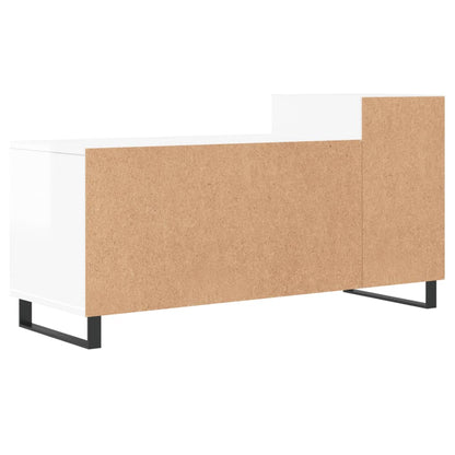 Tv-Meubel 00X35X55 Cm Bewerkt Hout Hoogglans wit