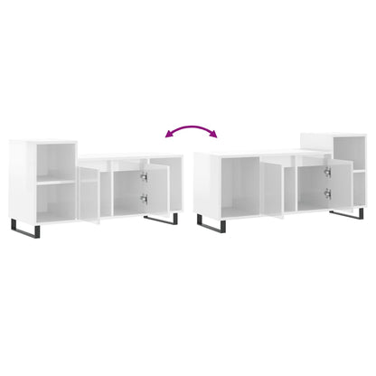 Tv-Meubel 00X35X55 Cm Bewerkt Hout Hoogglans wit