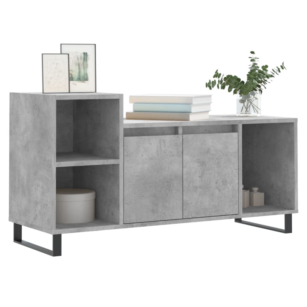 Tv-Meubel 00X35X55 Cm Bewerkt Hout Betongrijs