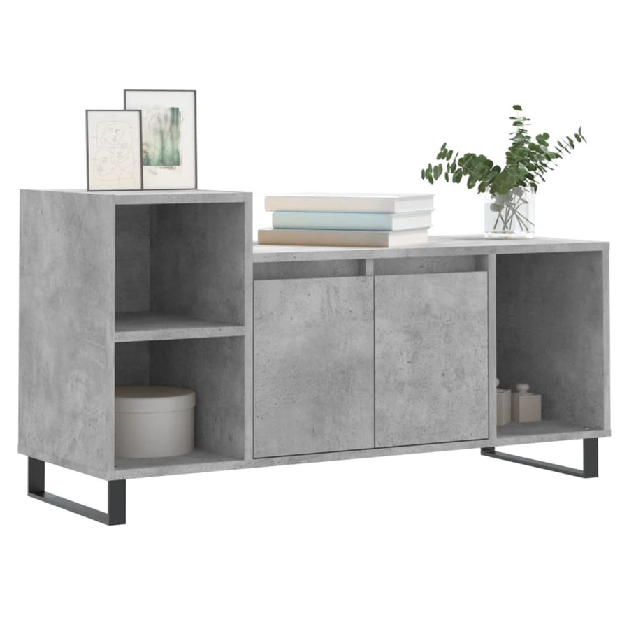 Tv-Meubel 00X35X55 Cm Bewerkt Hout Betongrijs