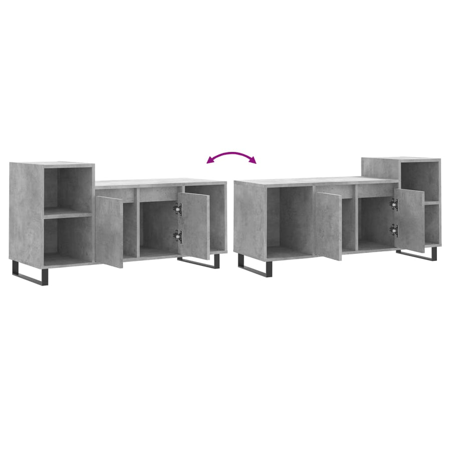 Tv-Meubel 00X35X55 Cm Bewerkt Hout Betongrijs