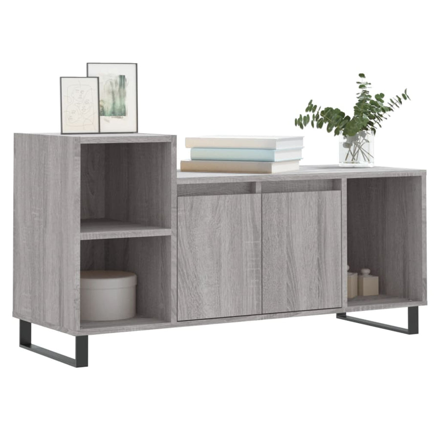 Tv-Meubel 00X35X55 Cm Bewerkt Hout Eikenkleurig Grijs sonoma