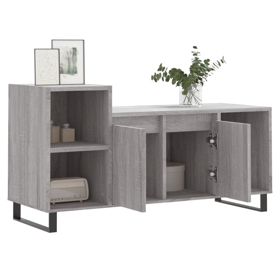Tv-Meubel 00X35X55 Cm Bewerkt Hout Eikenkleurig Grijs sonoma