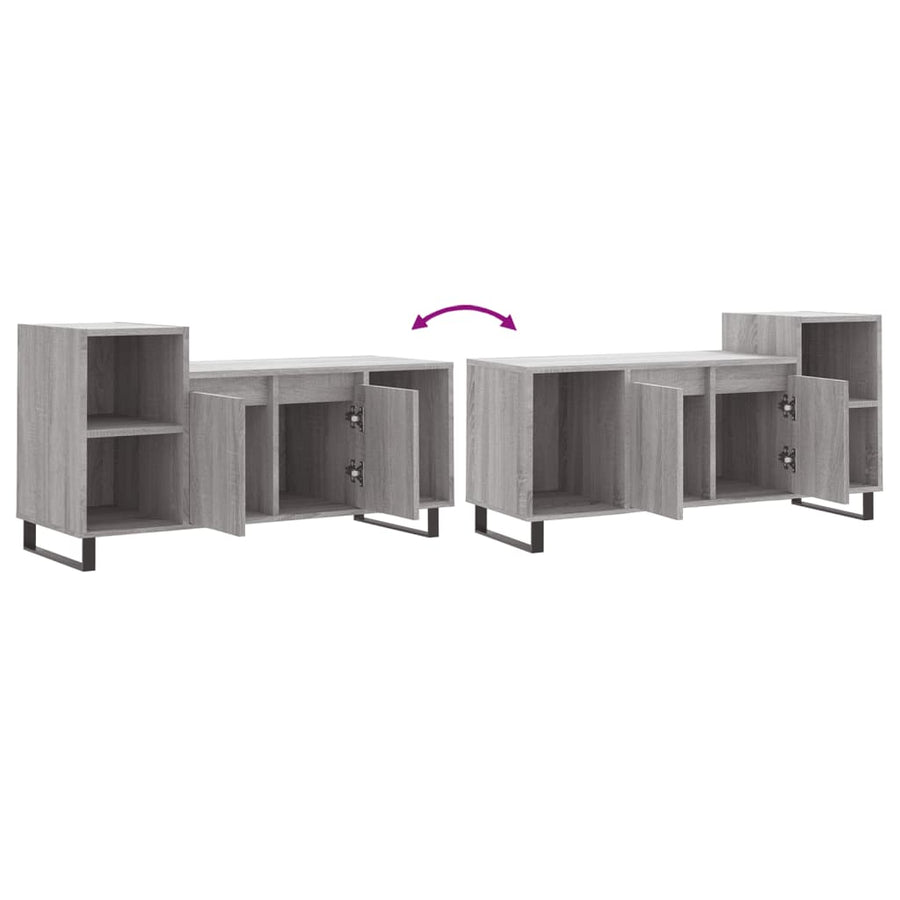 Tv-Meubel 00X35X55 Cm Bewerkt Hout Eikenkleurig Grijs sonoma