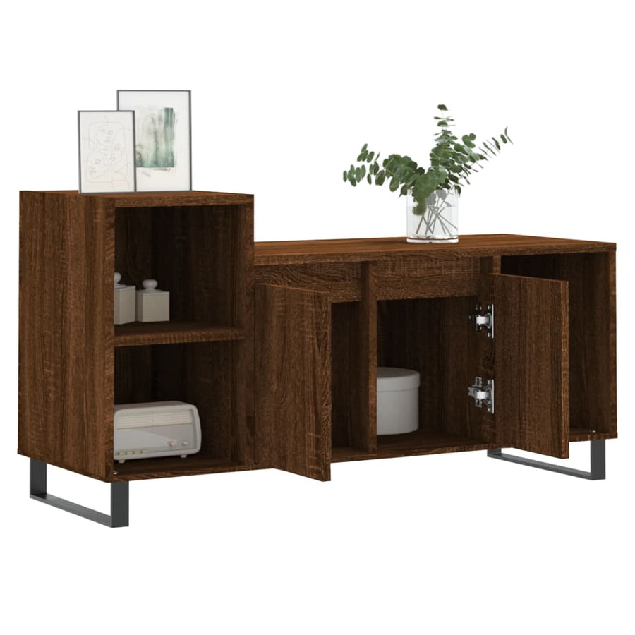 Tv-Meubel 00X35X55 Cm Bewerkt Hout Bruin Eikenkleur Bruineiken