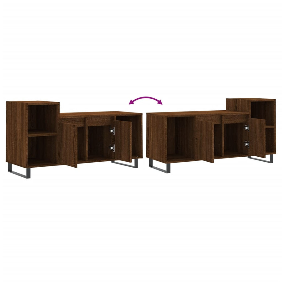 Tv-Meubel 00X35X55 Cm Bewerkt Hout Bruin Eikenkleur Bruineiken