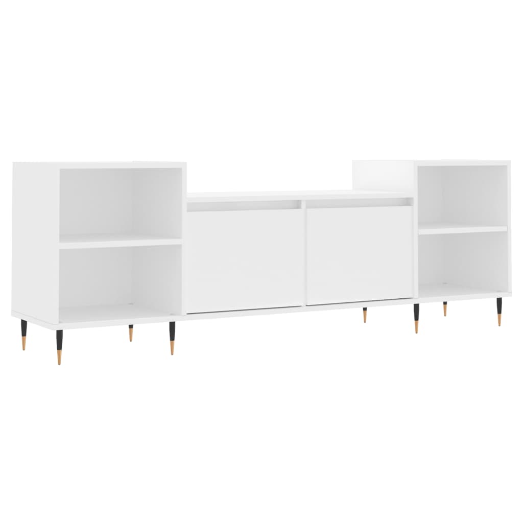 Tv-Meubel 160X35X55 Cm Bewerkt Hout Wit
