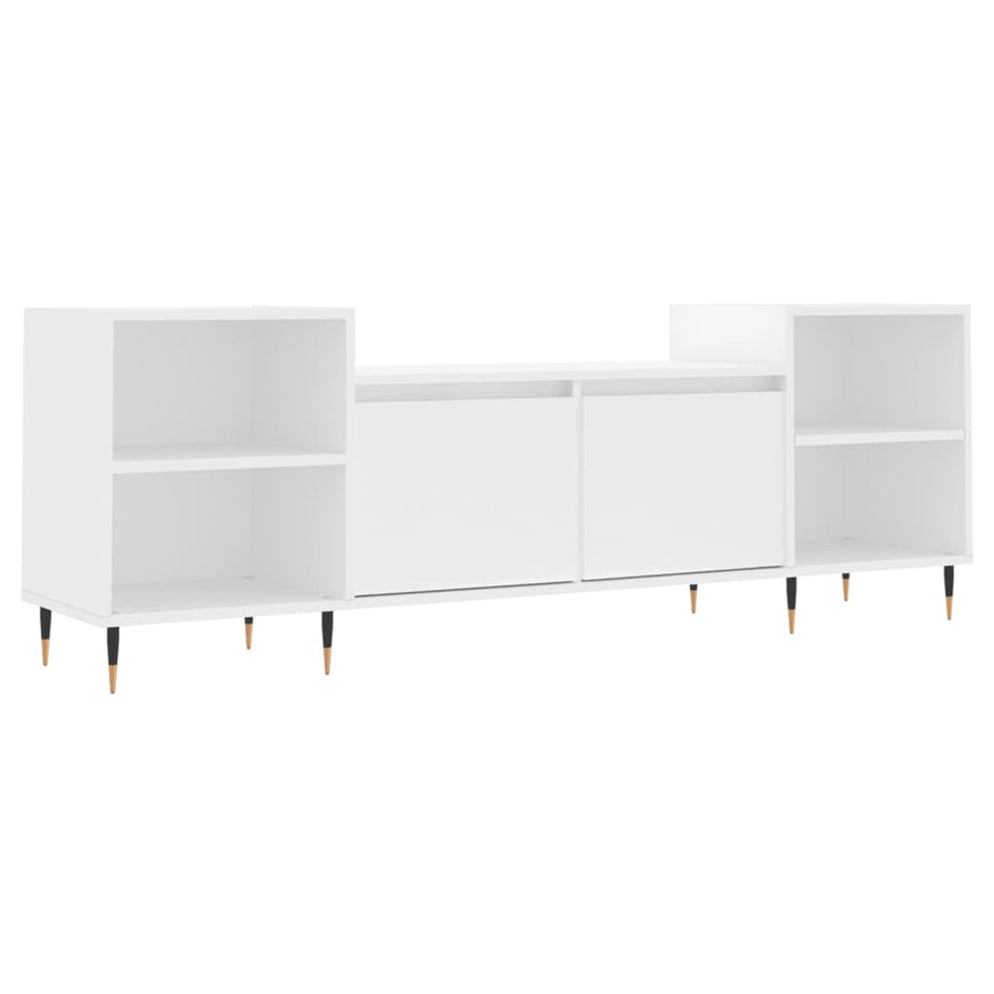 Tv-Meubel 160X35X55 Cm Bewerkt Hout Wit