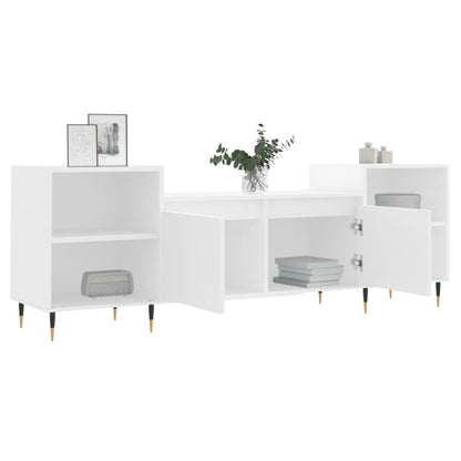 Tv-Meubel 160X35X55 Cm Bewerkt Hout Wit