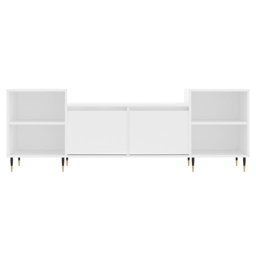 Tv-Meubel 160X35X55 Cm Bewerkt Hout Wit
