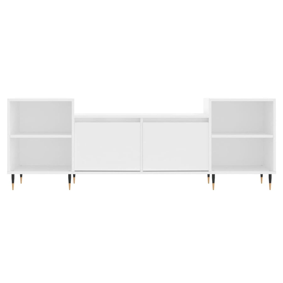 Tv-Meubel 160X35X55 Cm Bewerkt Hout Wit