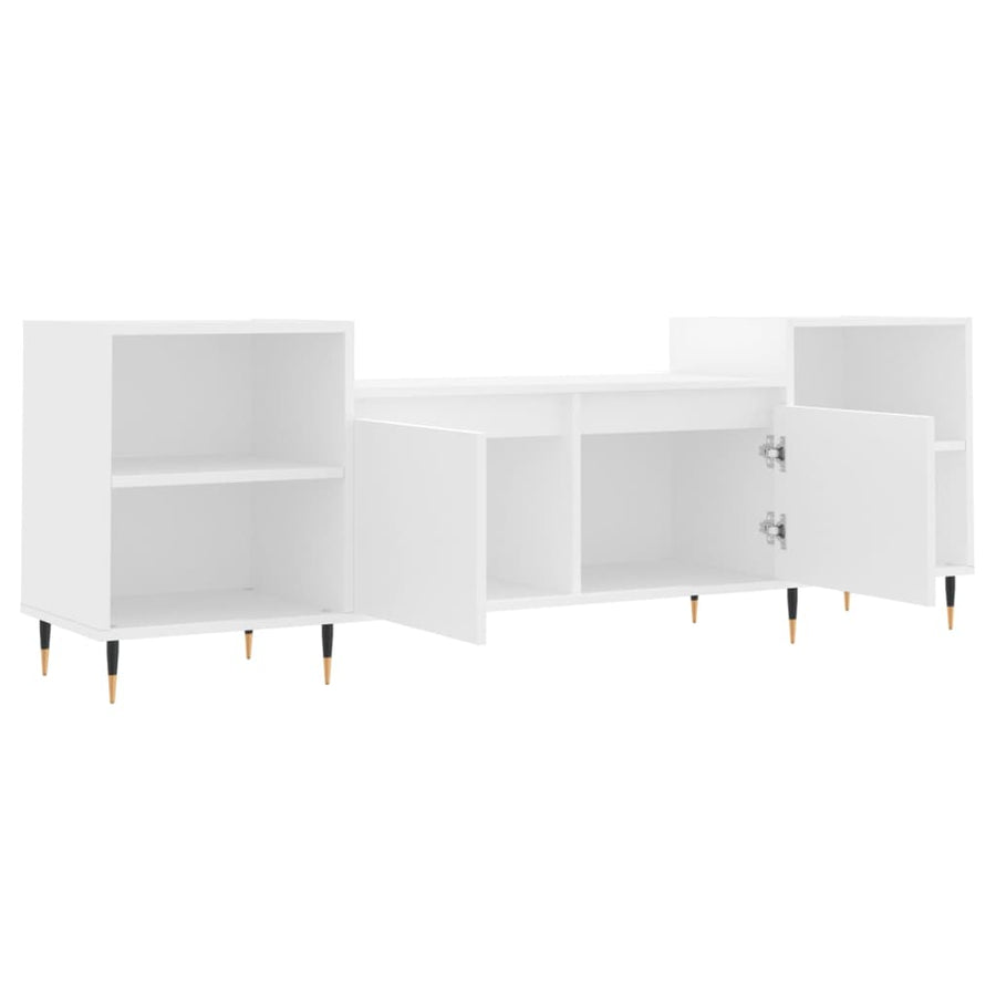 Tv-Meubel 160X35X55 Cm Bewerkt Hout Wit