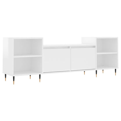 Tv-Meubel 60X35X55 Cm Bewerkt Hout Hoogglans wit
