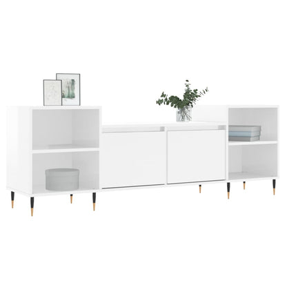 Tv-Meubel 60X35X55 Cm Bewerkt Hout Hoogglans wit