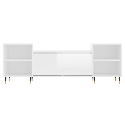 Tv-Meubel 60X35X55 Cm Bewerkt Hout Hoogglans wit